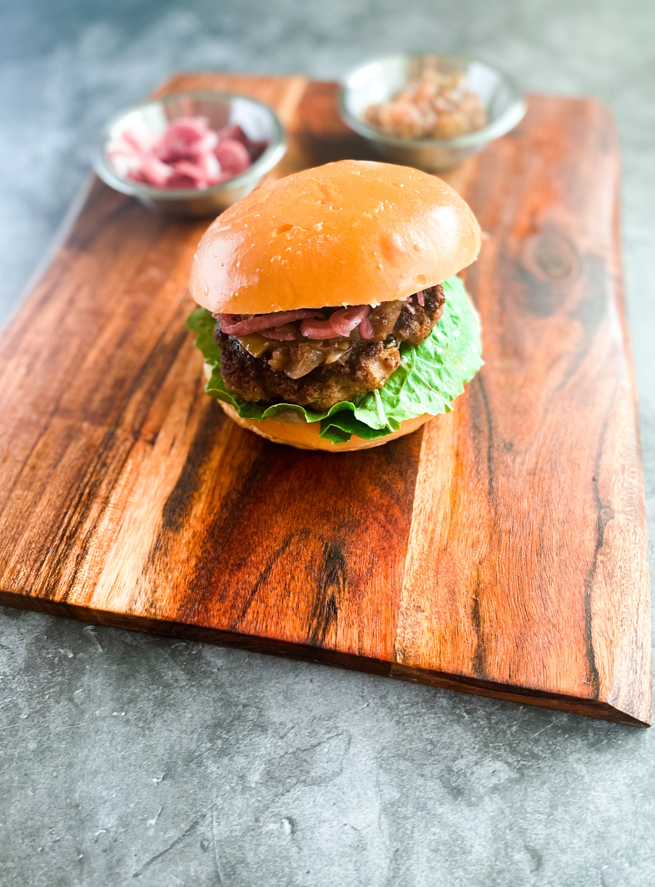 Curry Pork Burgers With Ginger Apple Chutney