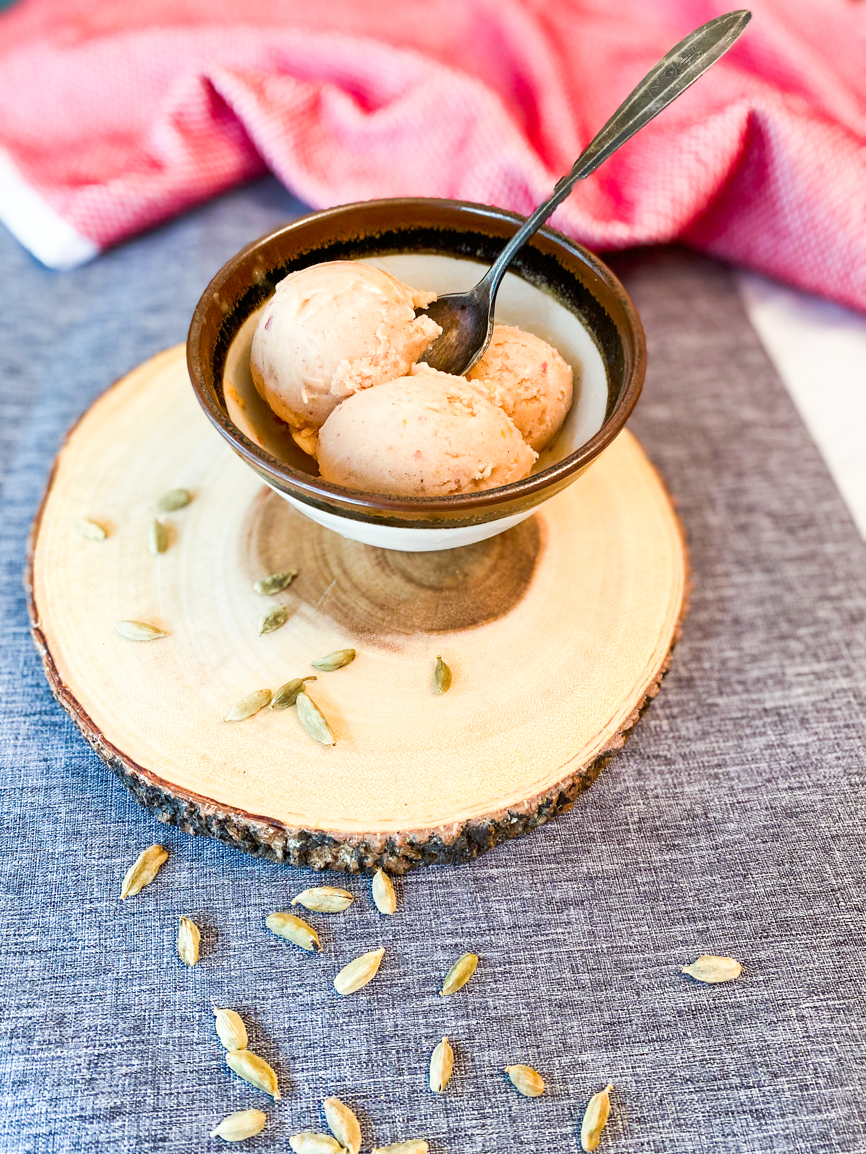 Coconut Milk Peach & Cardamom Ice Cream