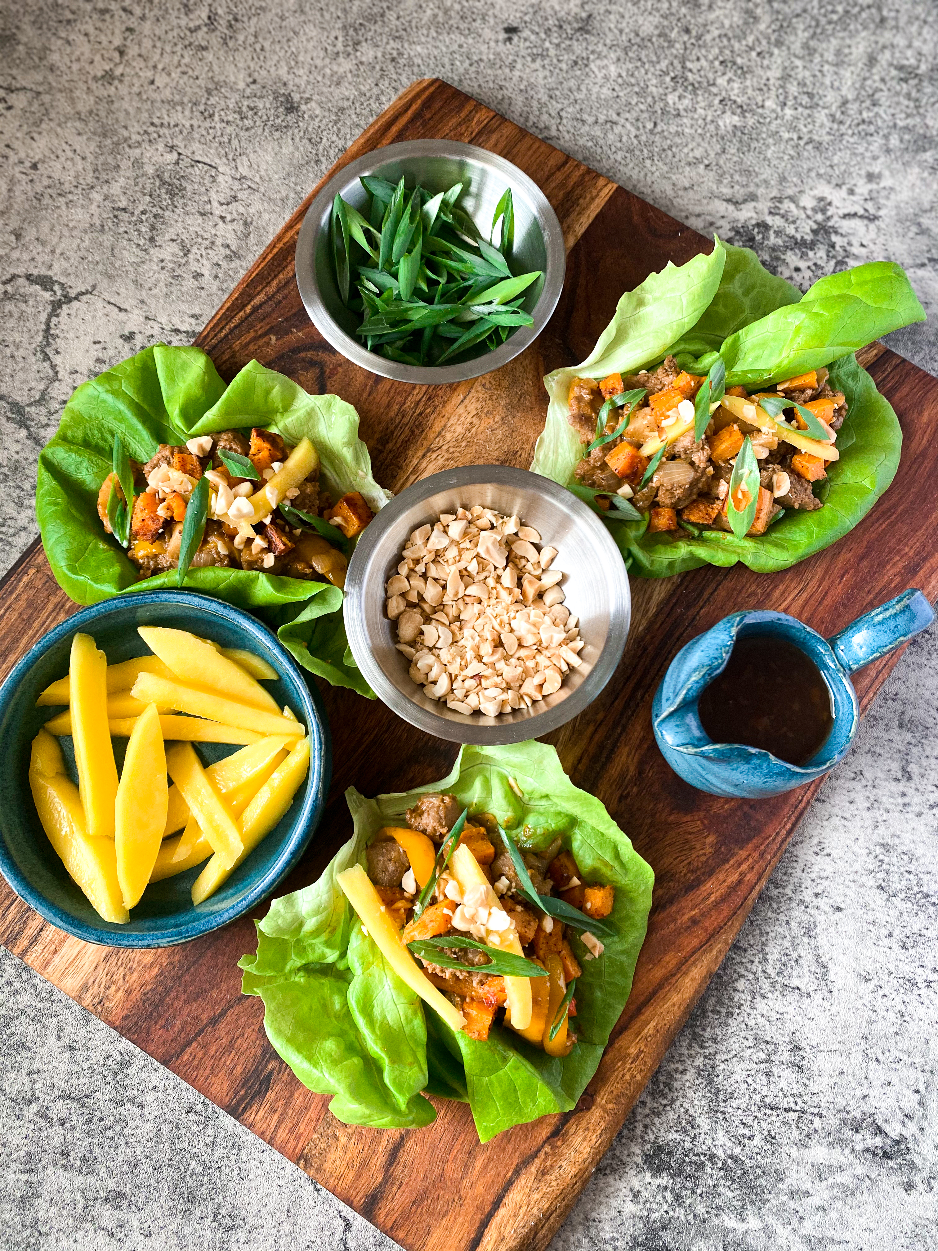 Orange Lettuce Wraps With Turkey and Sweet Potato