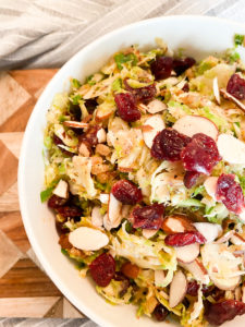 Warm Shaved Brussel Sprout Salad With Farro and Orane Dressing