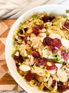 Warm Shaved Brussel Sprout Salad With Farro and Orane Dressing